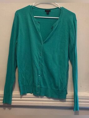 Ann Taylor Factory Teal Button-Front Women's Cardigan
